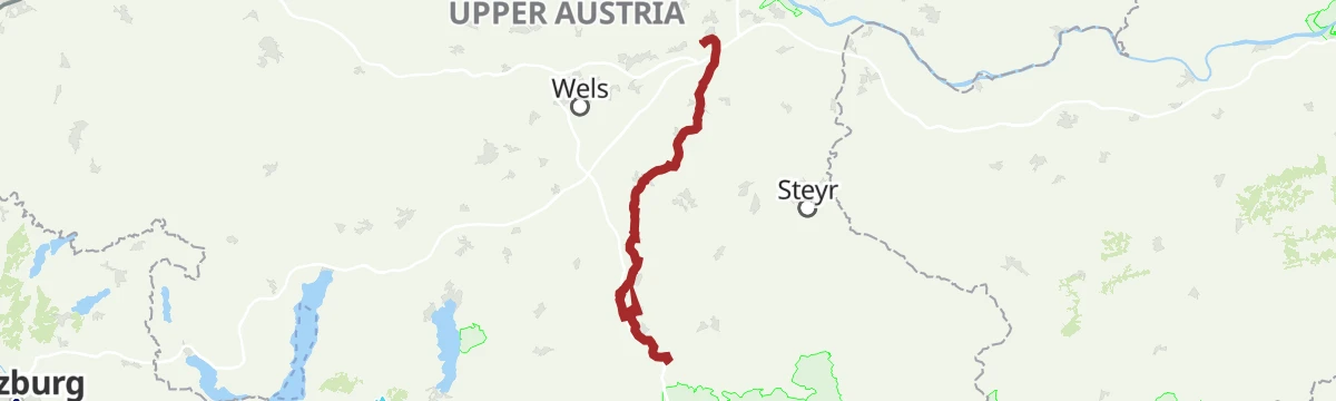 Route map: Kremstalradweg R10